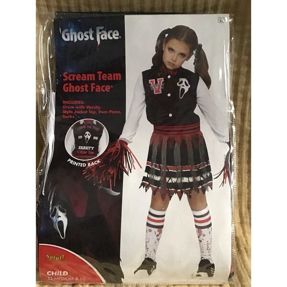 Scream Team Ghost Face - Cheerleader - Halloween Cosplay Costume- New - Picture 1 of 3